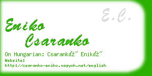 eniko csaranko business card